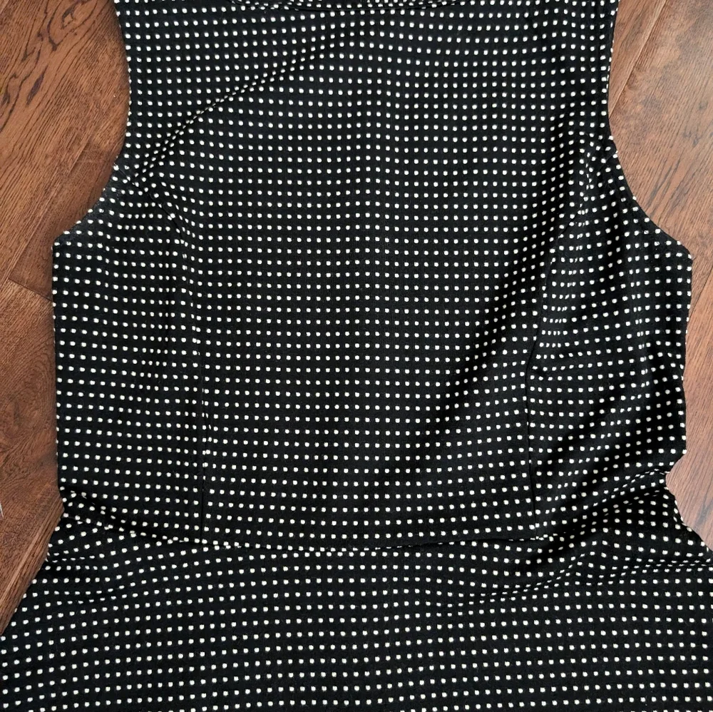 EUC Merona Black & White Polka Dot Sleeveless Skater Full Skirt Dress Size Small - Picture 3 of 7